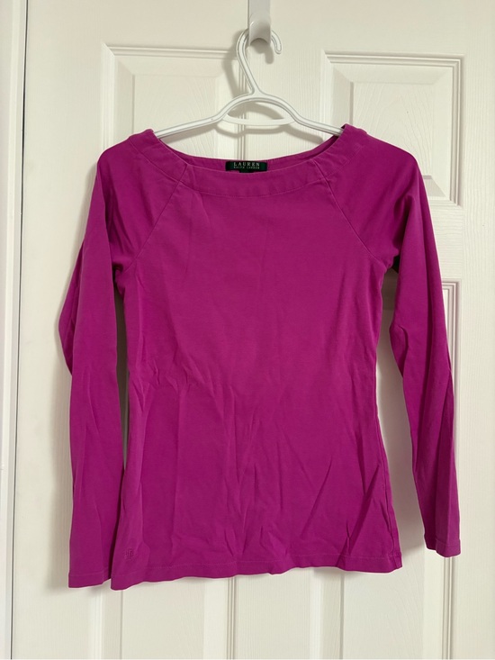 Ralph Lauren Tops - Ralph Lauren Long-Sleeve Boatneck Top in Magenta